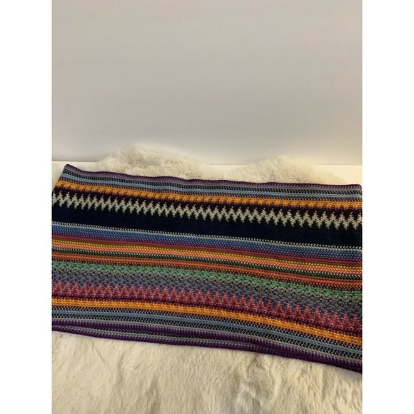 Rainbow striped Acrylic knit circle infinity endless loop Scarf Pride - Picture 2 of 4